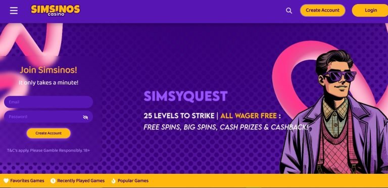 Simsinos Casino Bewertung: 500 € Bonus + 250 Freispiele – Lohnt es sich wirklich?