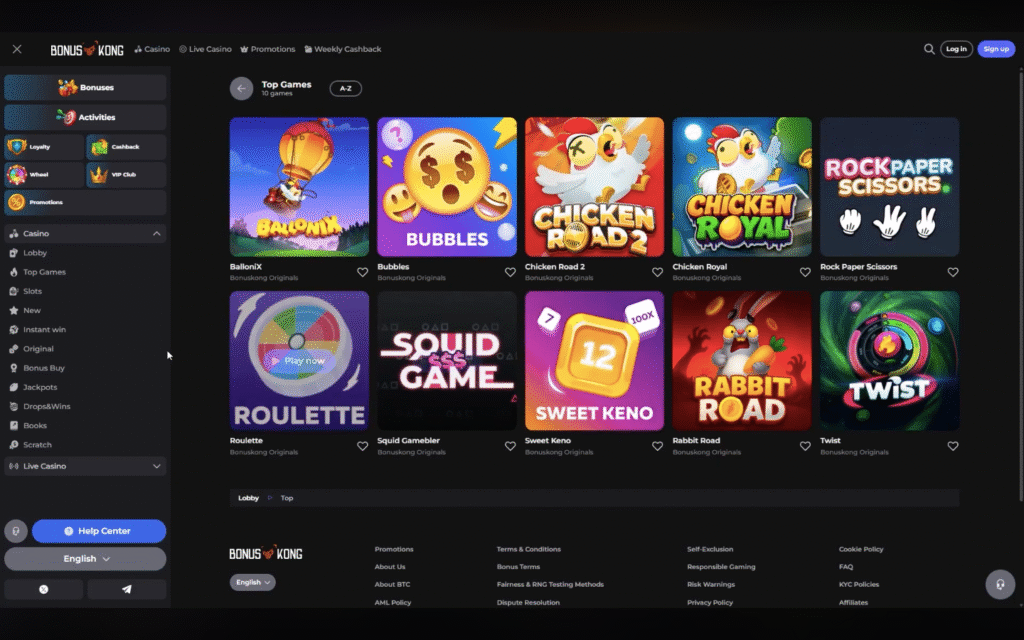 bonus kong casino