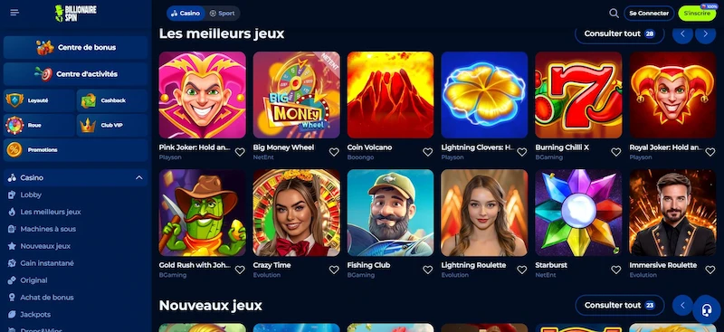 billionaire spin casino