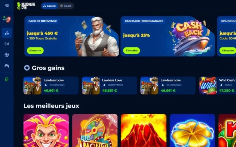 billionaire spin casino